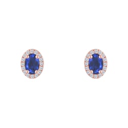 Goldene Ohrringe mit Saphiren und Diamanten Elina