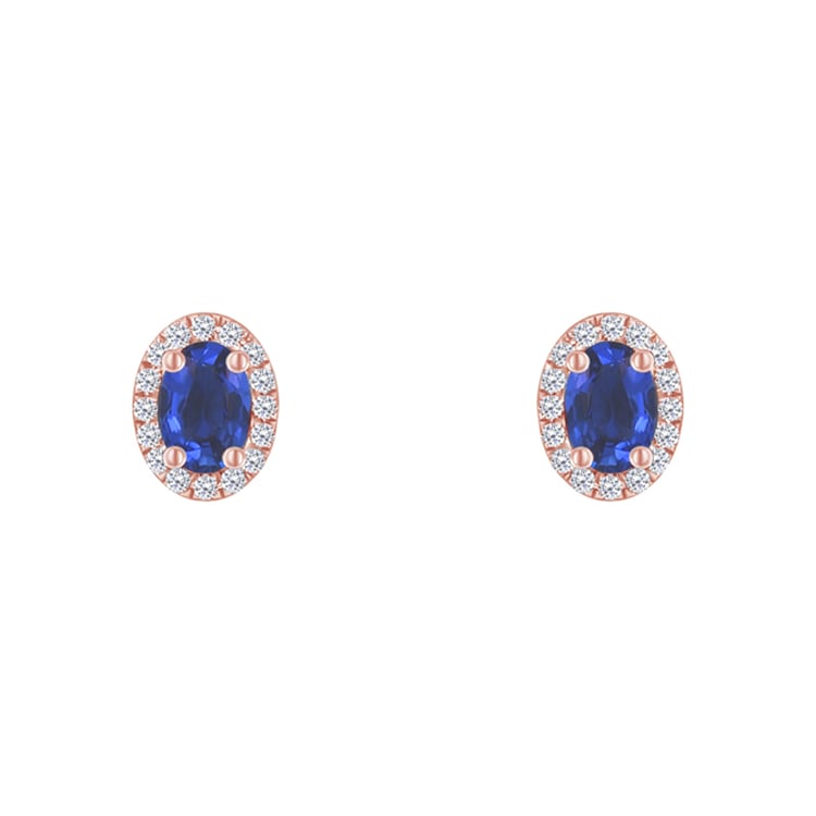 Goldene Ohrringe mit Saphiren und Diamanten Elina 79784