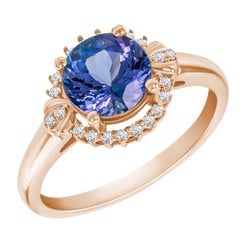 Goldring mit Tansanit und Diamanten Evly