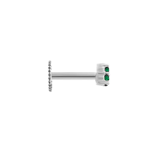 Goldener Piercing Ohrstecker mit Smaragden Masha