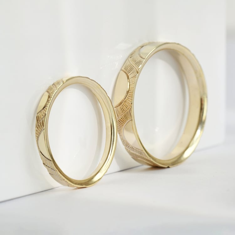 Eheringe mit der Gravur von Sonnenmotiven Villa 118167