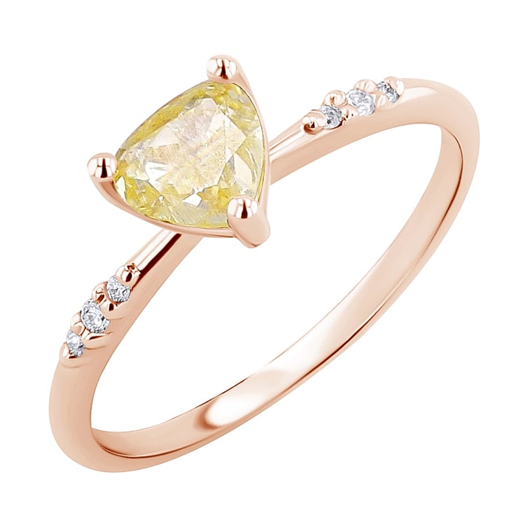 Goldener Verlobungsring mit gelbem Diamanten Julia 126355