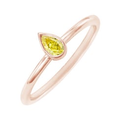 Minimalistischer Ring mit einem zertifizierten fancy gelben Lab Grown Diamanten Nunez