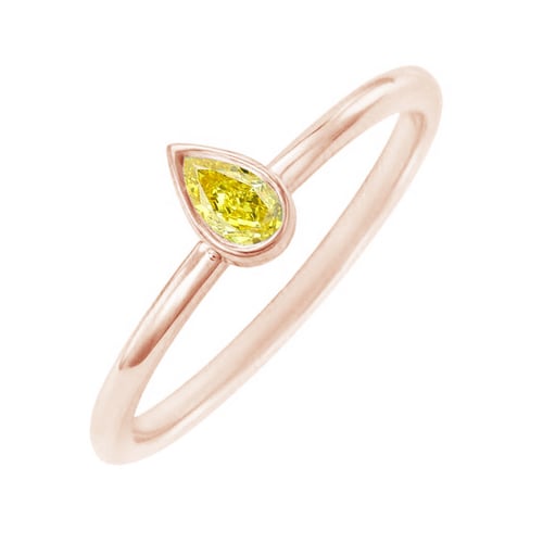 Minimalistischer Ring mit einem zertifizierten fancy gelben Lab Grown Diamanten Nunez