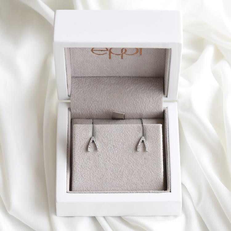 Minimalistische Ohrringe mit Diamanten Wishbone 84016