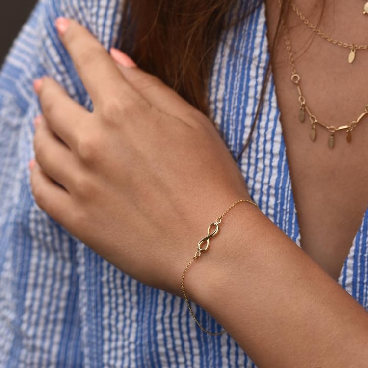 Schmuckset aus Gold mit Unendlichkeitszeichen Infinity 46838