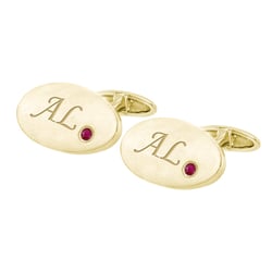 Rubin-Manschettenknöpfe mit Gravur Nihal