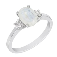 Goldring mit Mondstein und Moissanit Letty