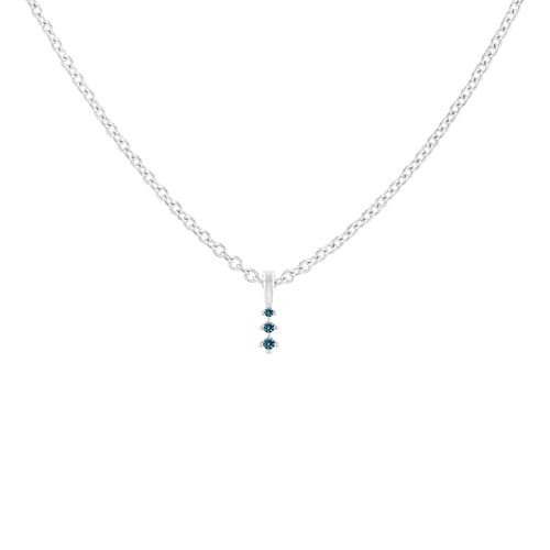 Silberner Anhänger mit blauen Diamanten Zusa