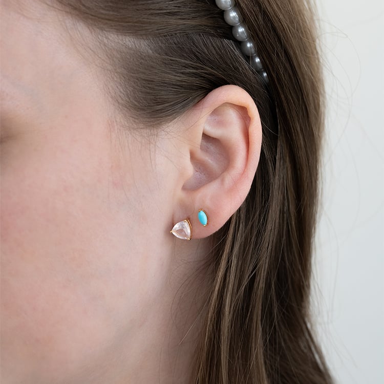 Minimalistische Silberohrstecker mit Türkisen Andine 124198