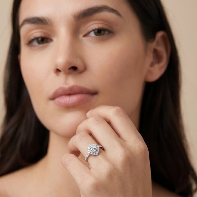 Doppelter Halo-Verlobungsring mit 0.52ct IGI-zertifiziertem Lab Grown Diamant Belen 167204