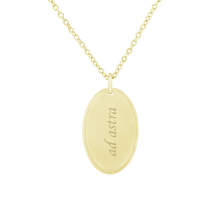 Ovaler Anhänger aus Gold mit einer doppelten Gravur Carol 100020