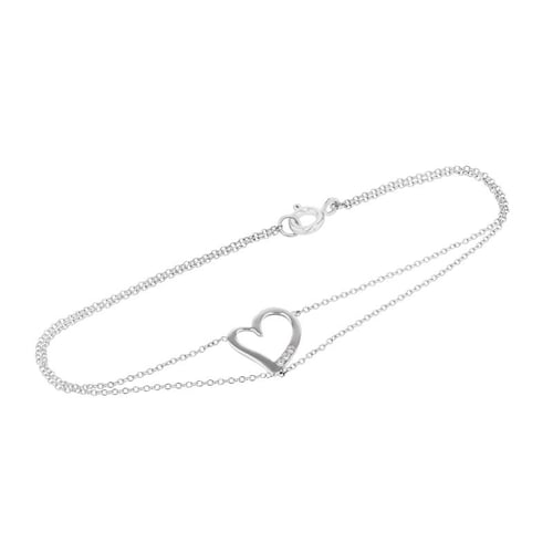 Doppeltes Armband mit Herz und Diamanten Nikki