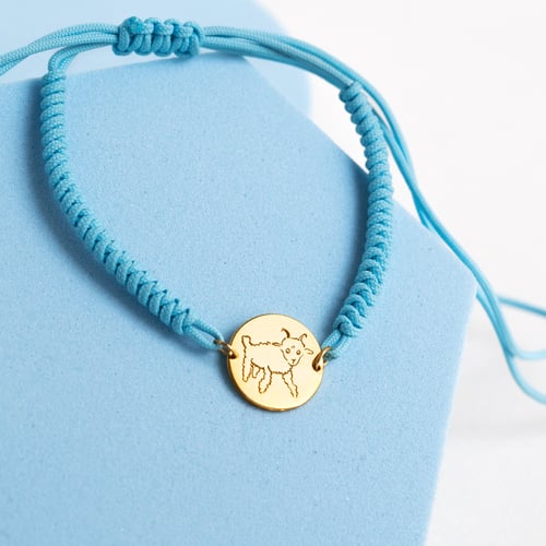 Silbernes String Armband mit der Gravur eines Lamms Der Kleine Prinz