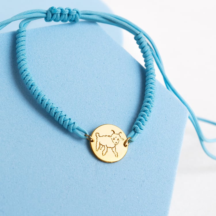 Silbernes String Armband mit der Gravur eines Lamms Der Kleine Prinz 144393