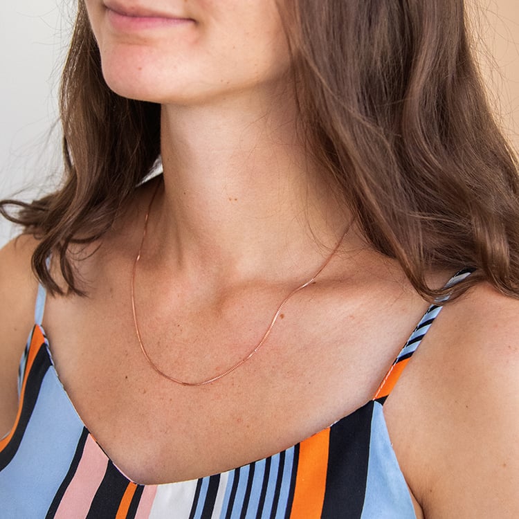 Venezia Halskette 50 cm aus rosé vergoldetem Silber 107596