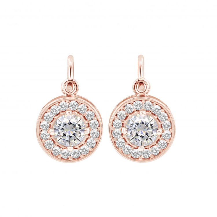 Hängeohrringe mit Diamanten und Moissaniten Claira 100142