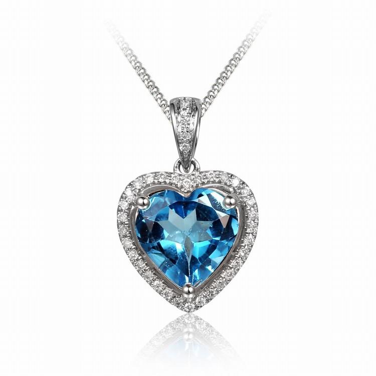 Herzform Anhänger mit Topas 4758