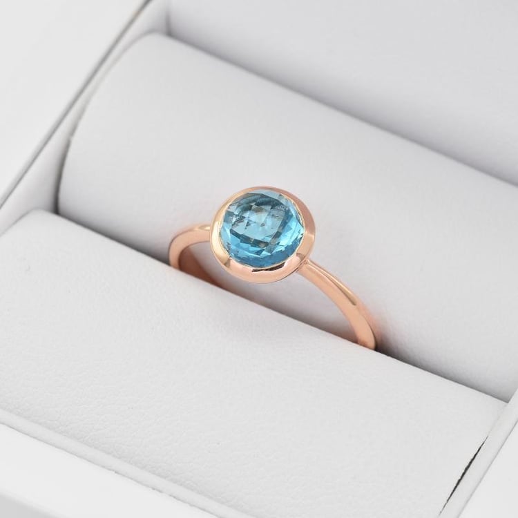 Topas Ring in Rosegold in Eppi-Geschenkbox 26603