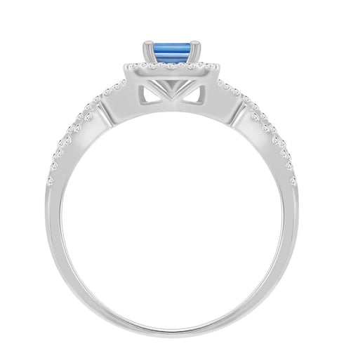 Verlobungsring mit blauem Diamanten Emet