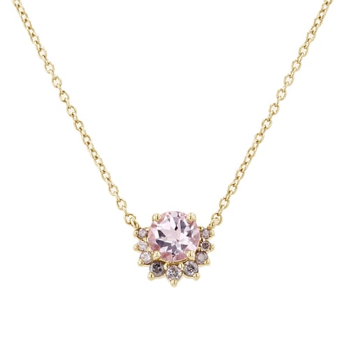 Goldene Kette mit Morganit Alayna