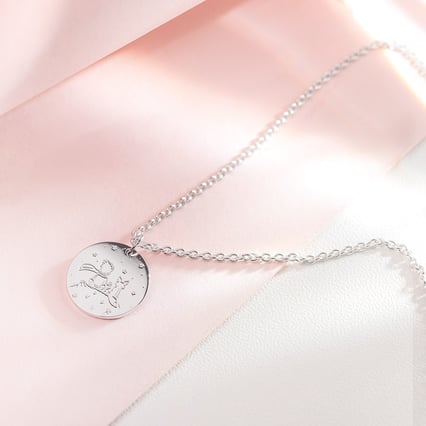 Silberner Anhänger mit verschiedenen Zitaten Der Kleine Prinz und der Fuchs