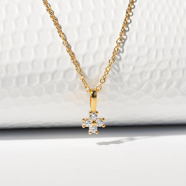 Anhänger mit einer Blume aus Diamanten Lars 113050