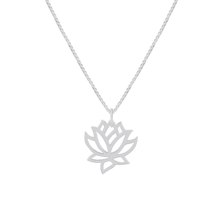 Silber Halskette mit Lotosblume Anhänger Laila