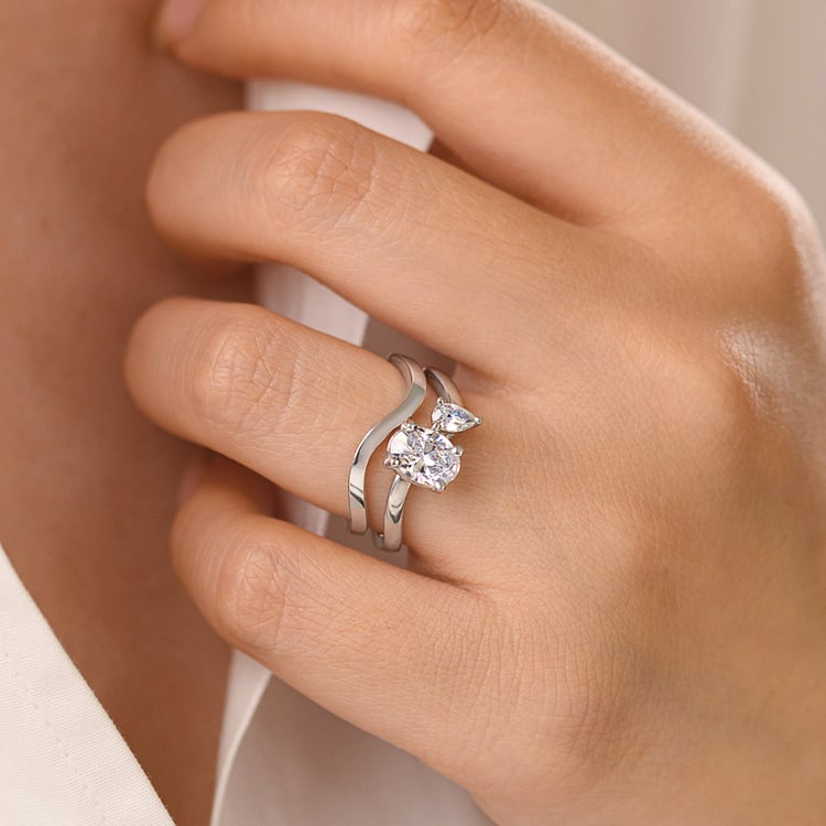 Romantisches Verlobungs-Set mit Diamantringen Flora 156817