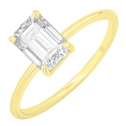 Verlobungsring mit Buchstaben und Lab Grown Diamanten im Emeraldschliff Olson