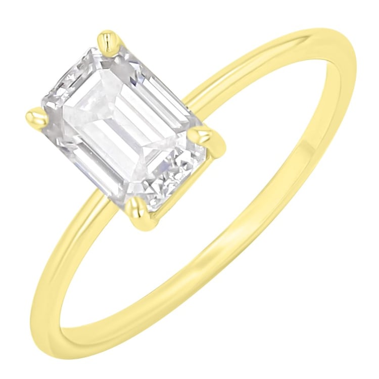 Verlobungsring mit Buchstaben und Lab Grown Diamanten im Emeraldschliff Olson 167230