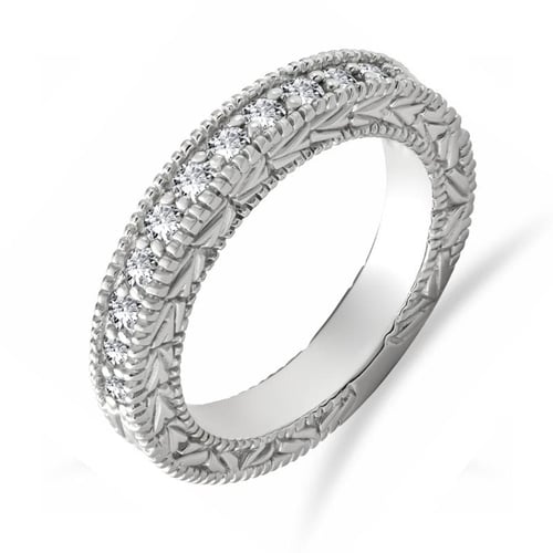 Eheringe aus einem Vintage-Ring mit Lab Grown Diamanten und einem flachen Ring Arroyo