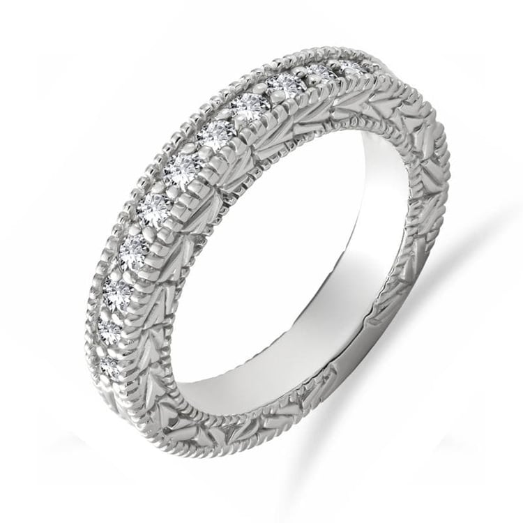 Eheringe aus einem Vintage-Ring mit Lab Grown Diamanten und einem flachen Ring Arroyo 105973