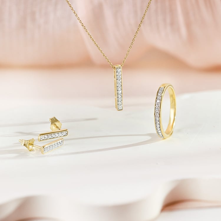 Goldener Anhänger mit Lab Grown Diamanten Ola 163554