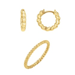 Set aus silbernem geflochtenen Schmuck Attory