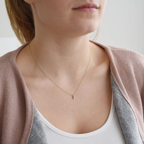 Goldene Kette mit schwarzen Diamanten Narcisa