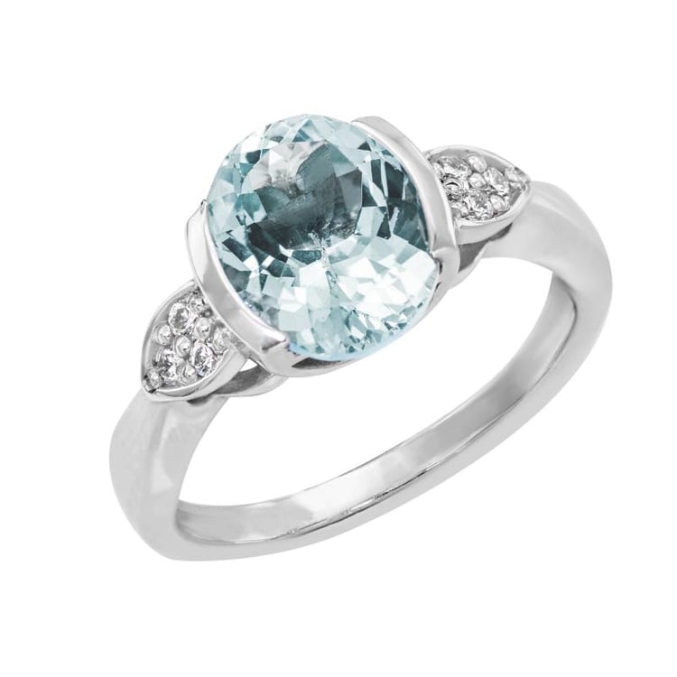 Ring mit Aquamarin und Diamanten Dilte