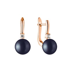 Silberne Ohrringe mit schwarzen Perlen Sarai