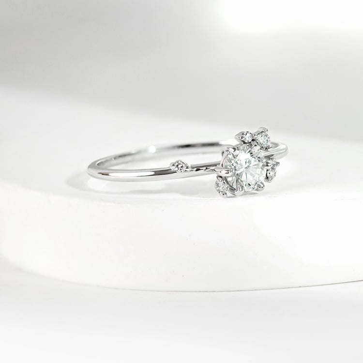 Cluster Verlobungsring mit 0.3ct Naturdiamanten Rosa 161662