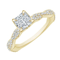 Goldener Verlobungsring mit Diamanten Boaz