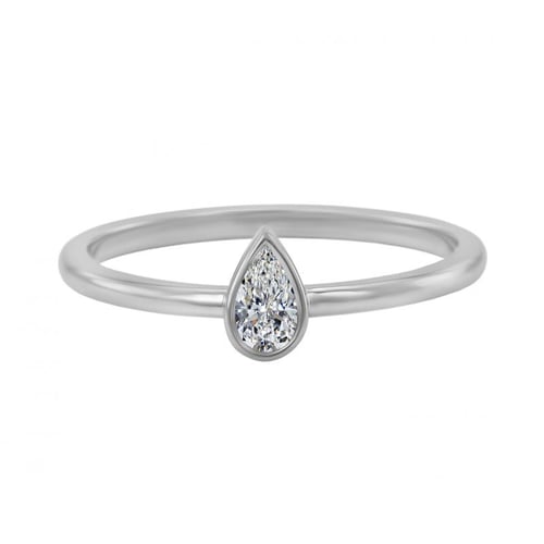 Ringset aus 585 Gold mit zertifiziertem Tropfendiamant Ralyas