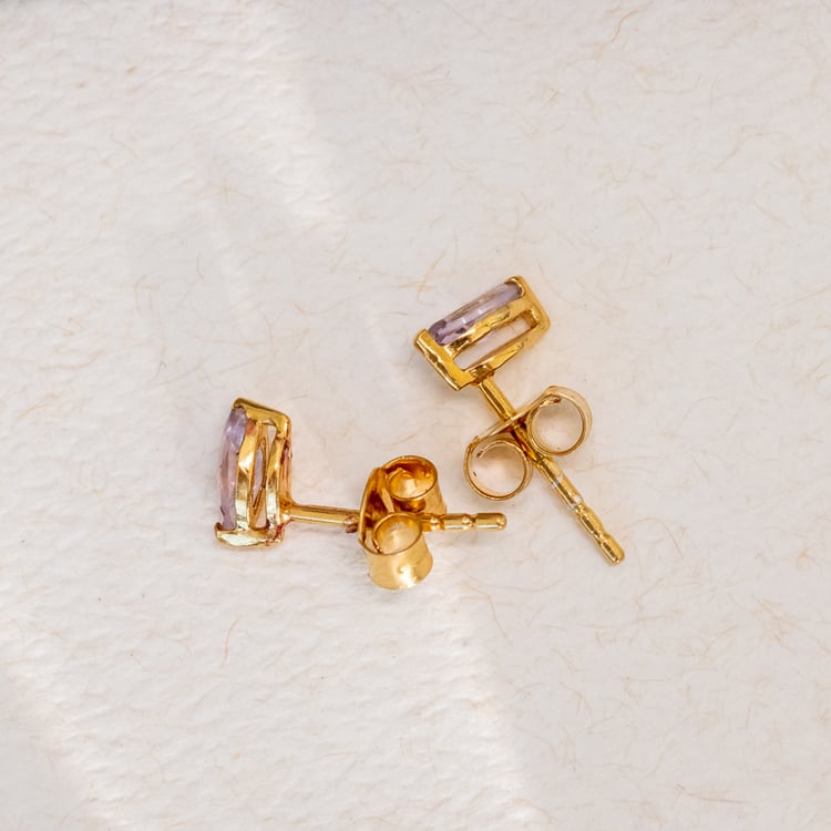 Minimalistische Silberohrringe mit rosa Amethysten Andine 118835