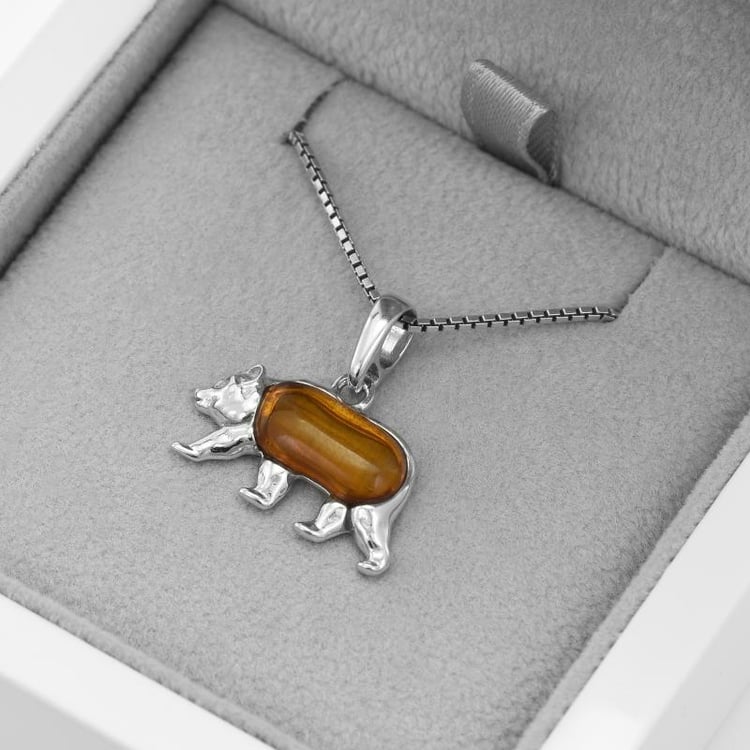 Silberkette mit Bernstein 52065