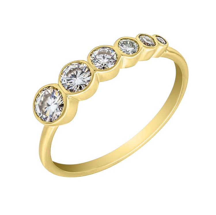 Goldring mit Moissaniten