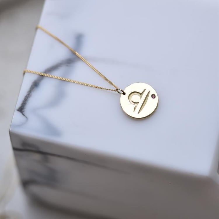 Anhänger Waage Sternzeichen mit Turmalin 35613