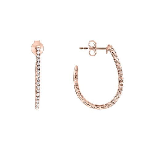 Goldene halbrunde Flexi Ohrringe mit Diamanten Dunst