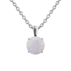 Weißer Opal im goldenen Anhänger Icy