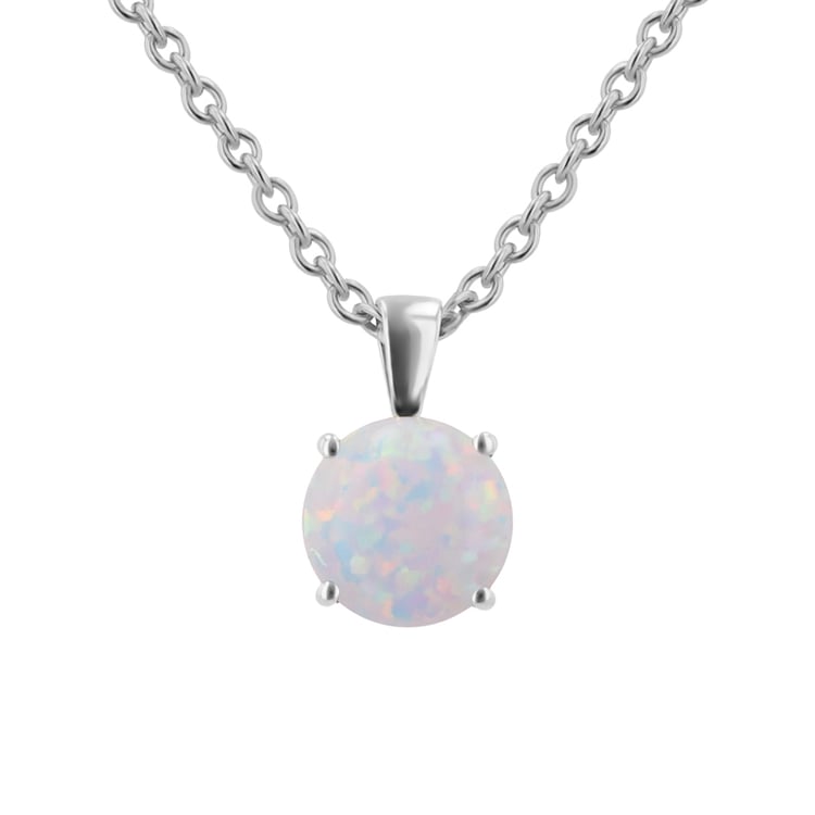 Weißer Opal im goldenen Anhänger Icy