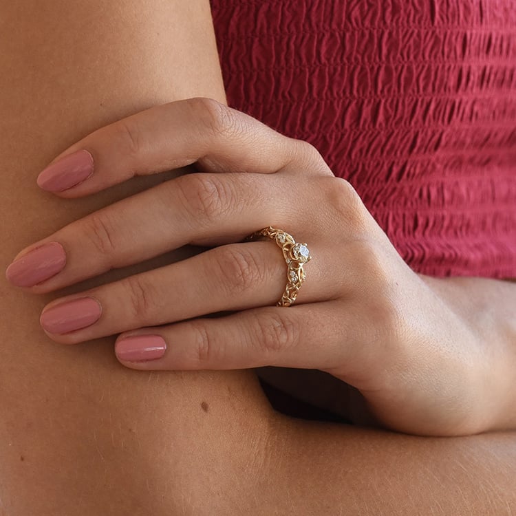 Vintage-Verlobungsring aus Gold mit Diamanten Chantal 70229