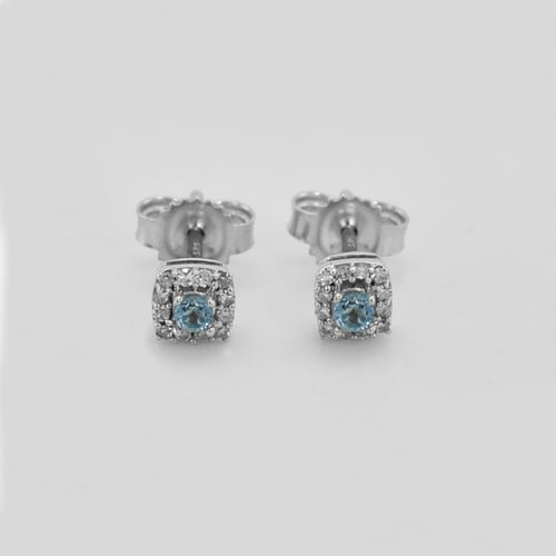 Aquamarinohrringe mit Diamanten Sukie
